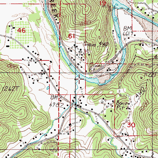 Topographic Map of Shoestring Creek, OR