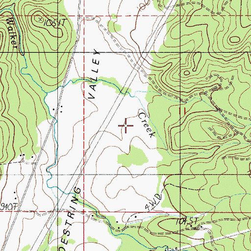 Topographic Map of Shoestring Valley, OR