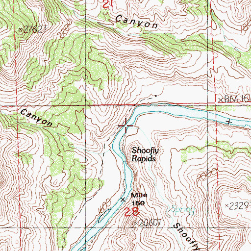 Topographic Map of Shoofly Canyon, OR