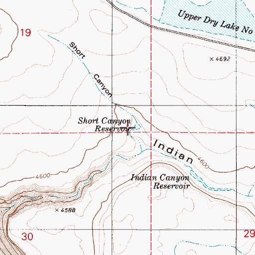 Topographic Map of Short Canyon Reservoir, OR