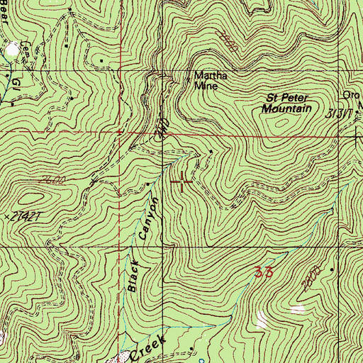 Topographic Map of Shot Mine, OR