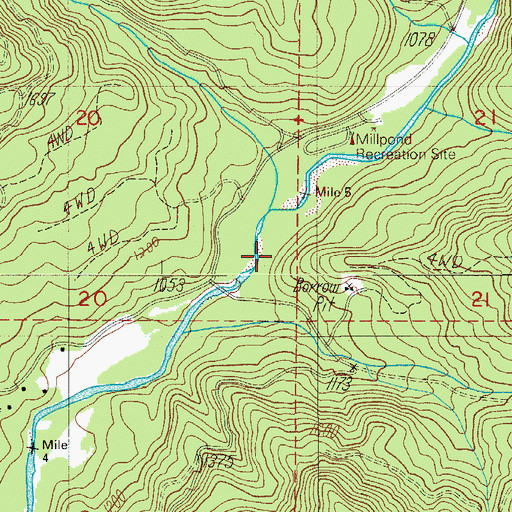 Topographic Map of Shoup Creek, OR