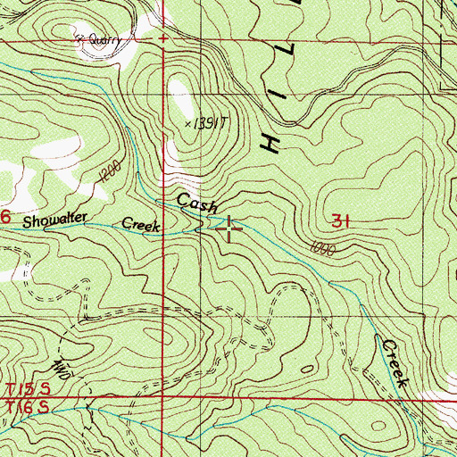 Topographic Map of Showalter Creek, OR