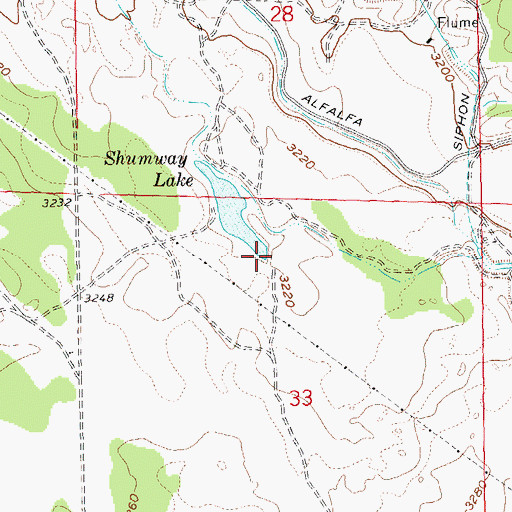 Topographic Map of Shumway Lake, OR