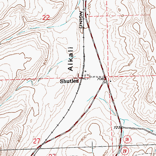 Topographic Map of Shutler (historical), OR