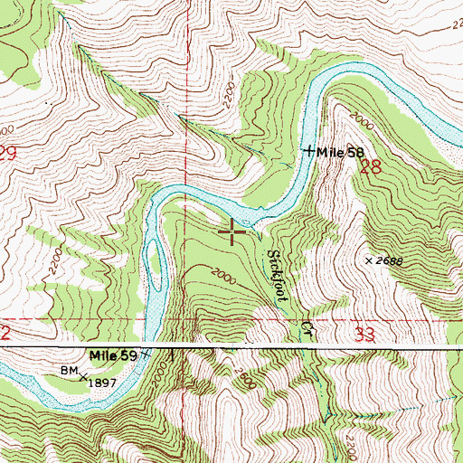 Topographic Map of Sickfoot Creek, OR