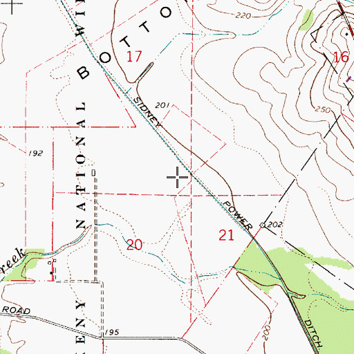 Topographic Map of Sidney Power Ditch, OR