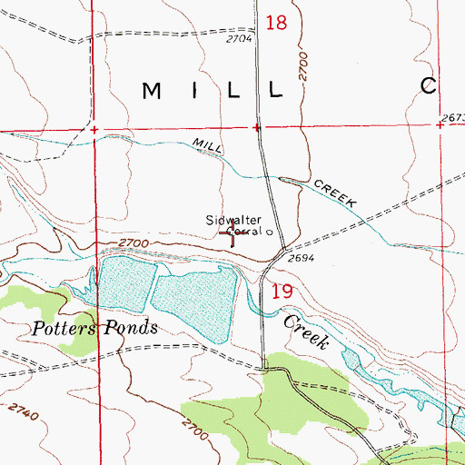 Topographic Map of Sidwalter Corral, OR