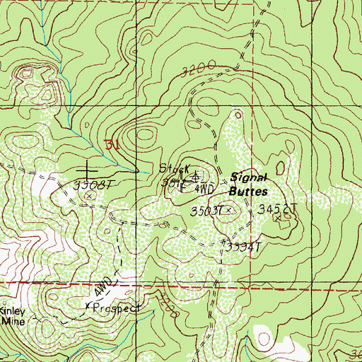 Topographic Map of Signal Buttes, OR