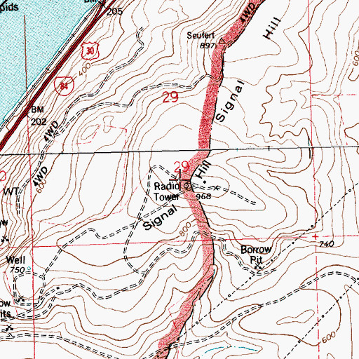 Topographic Map of Signal Hill, OR