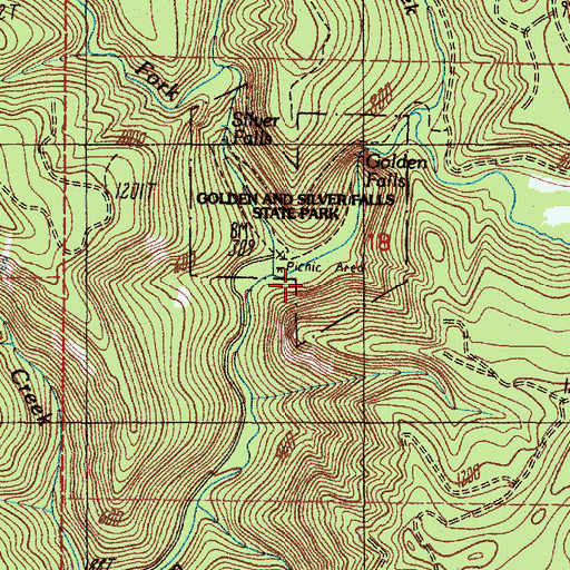 Topographic Map of Silver Creek, OR