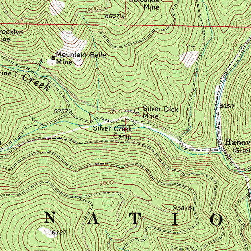 Topographic Map of Silver Creek Camp, OR