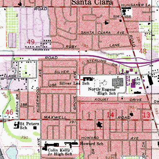Topographic Map of Yujin Gakuen Elementary School, OR