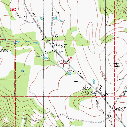 Topographic Map of Silverton Hills Grange, OR