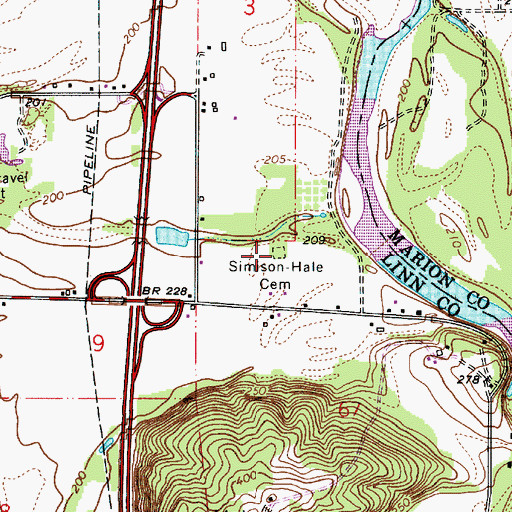 Topographic Map of Simison - Hale Cemetery, OR