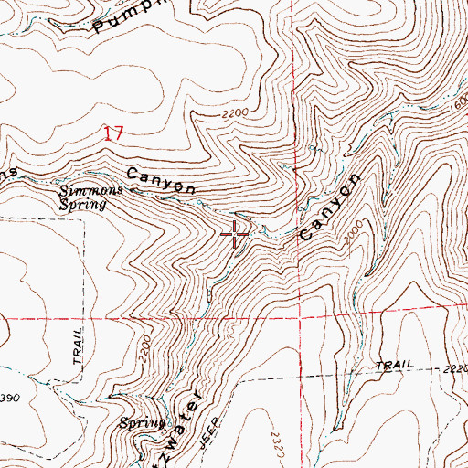 Topographic Map of Simmons Canyon, OR
