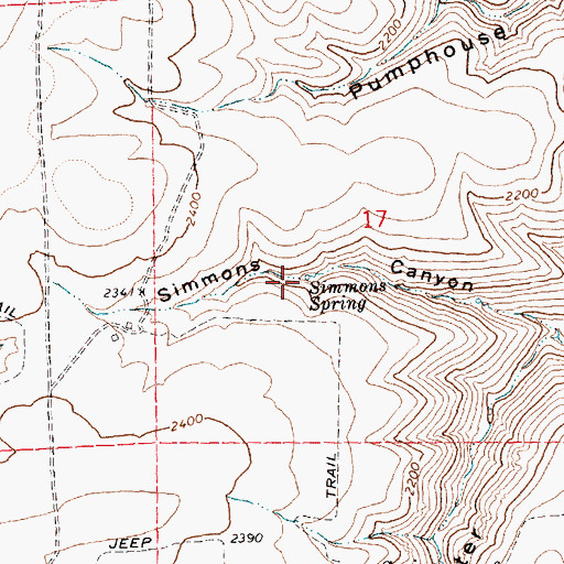Topographic Map of Simmons Spring, OR