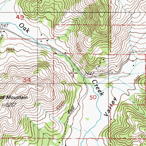 Topographic Map of Singleton Valley, OR