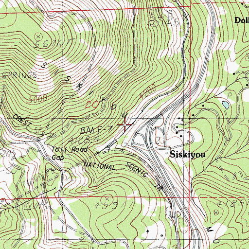 Topographic Map of Siskiyou, OR