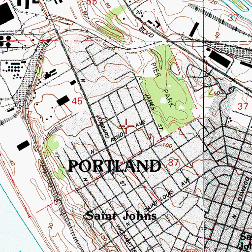 Topographic Map of Sitton Elementary School, OR