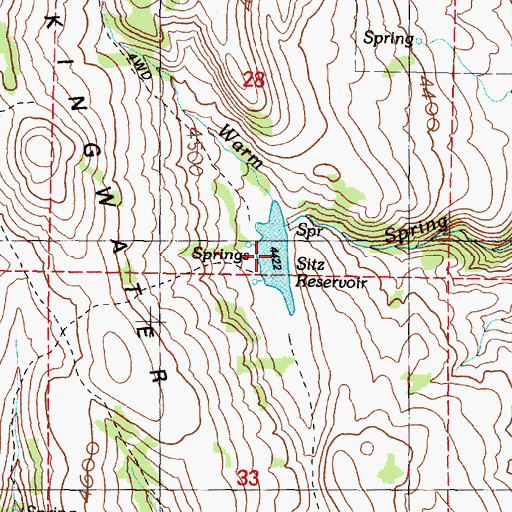 Topographic Map of Sitz Reservoir, OR