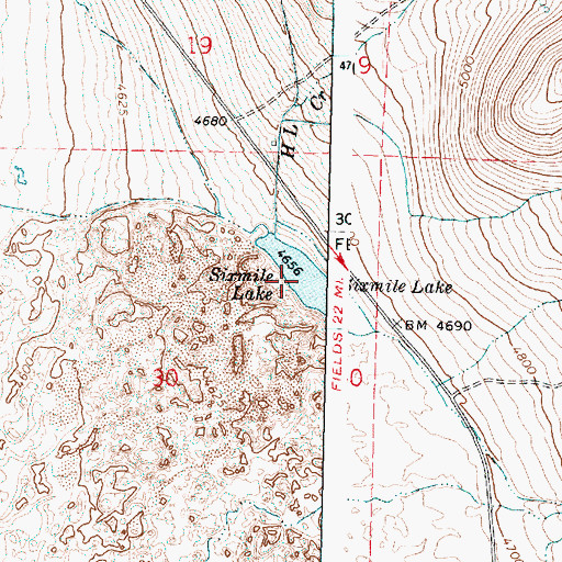 Topographic Map of Sixmile Lake, OR