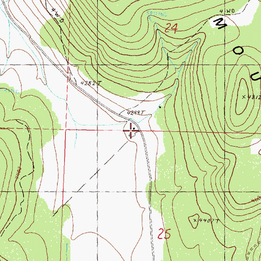 Topographic Map of Sixshooter Ranch, OR