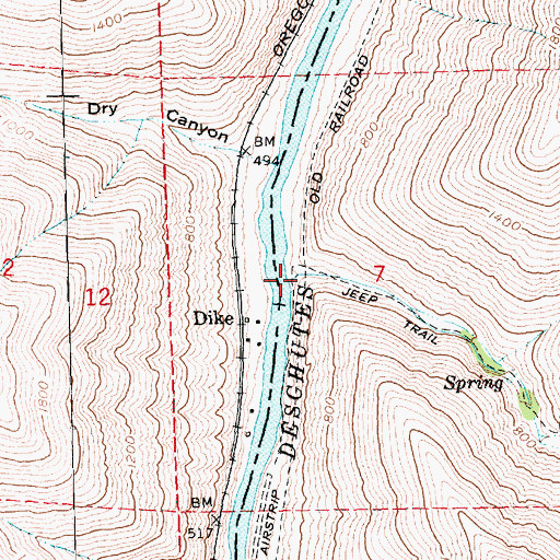 Topographic Map of Sixteen Canyon, OR