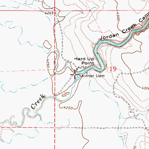 Topographic Map of Skinner Dam, OR