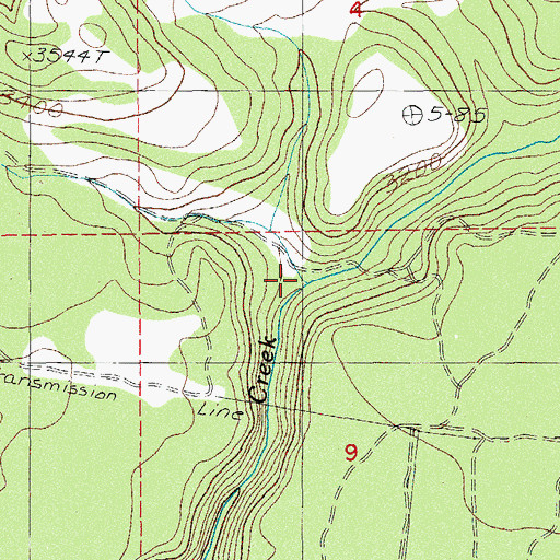 Topographic Map of Skookum Creek, OR