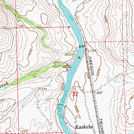 Topographic Map of Skookum Creek, OR