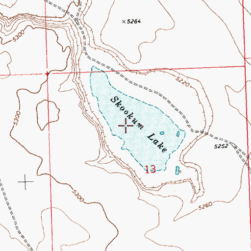 Topographic Map of Skookum Lake, OR