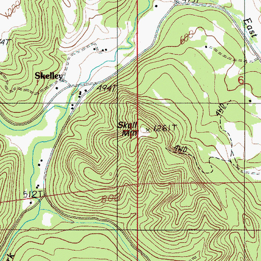 Topographic Map of Skull Mountain, OR