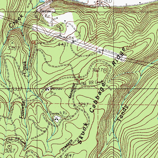 Topographic Map of Skunk Cabbage Ridge, OR