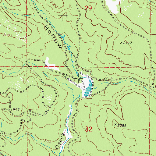 Topographic Map of Skunk Hollow, OR