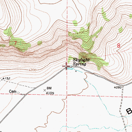 Topographic Map of Skylight Spring, OR