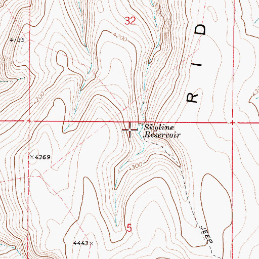 Topographic Map of Skyline Reservoir, OR