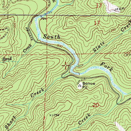 Topographic Map of Slate Creek, OR