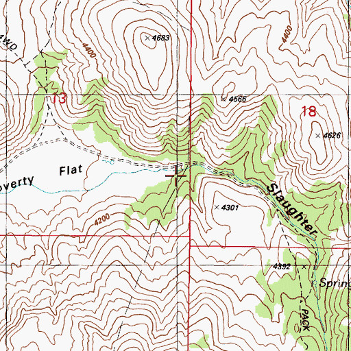Topographic Map of Slaughter Gulch, OR