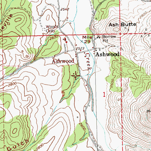 Topographic Map of Slaughterhouse Gulch, OR