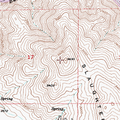 Topographic Map of Slaughterhouse Range, OR
