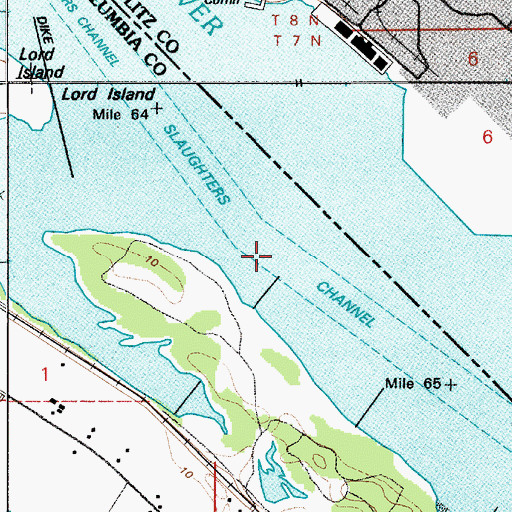 Topographic Map of Slaughters Channel, OR