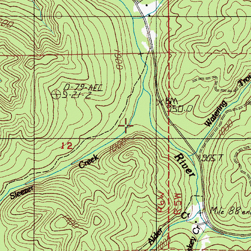 Topographic Map of Sleezer Creek, OR