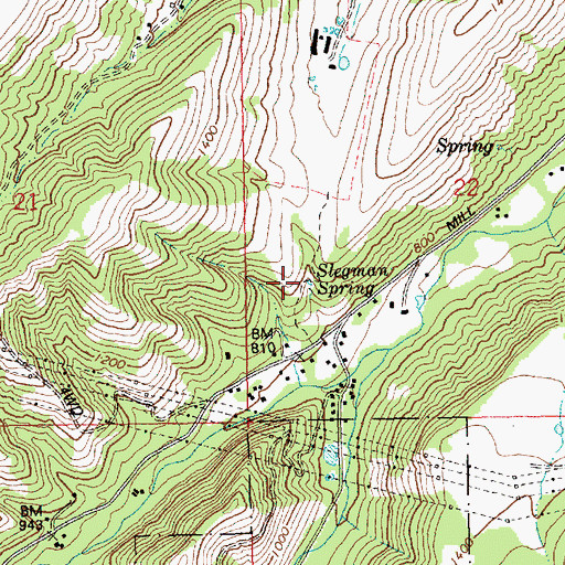 Topographic Map of Slegman Spring, OR