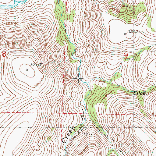 Topographic Map of Slick Hollow, OR