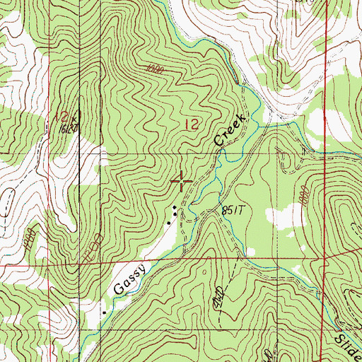 Topographic Map of Slide Creek, OR