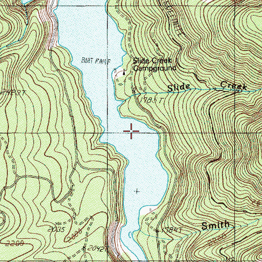Topographic Map of Slide Creek, OR