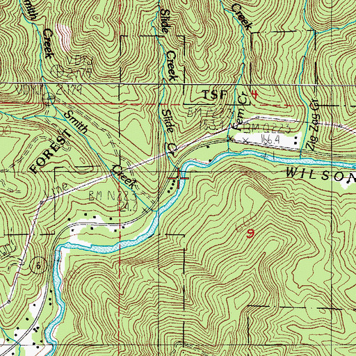 Topographic Map of Slide Creek, OR