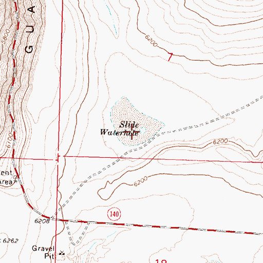 Topographic Map of Slide Waterhole, OR