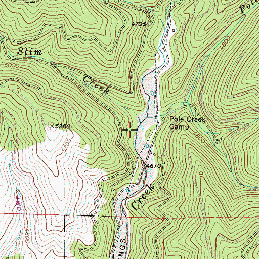 Topographic Map of Slim Creek, OR